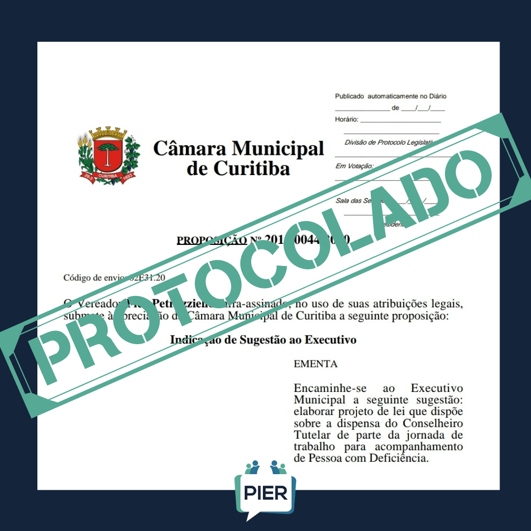 Encaminhada sugestão ao executivo que dispõe sobre a redução da jornada de trabalho de conselheiro tutelar com filho com deficiência